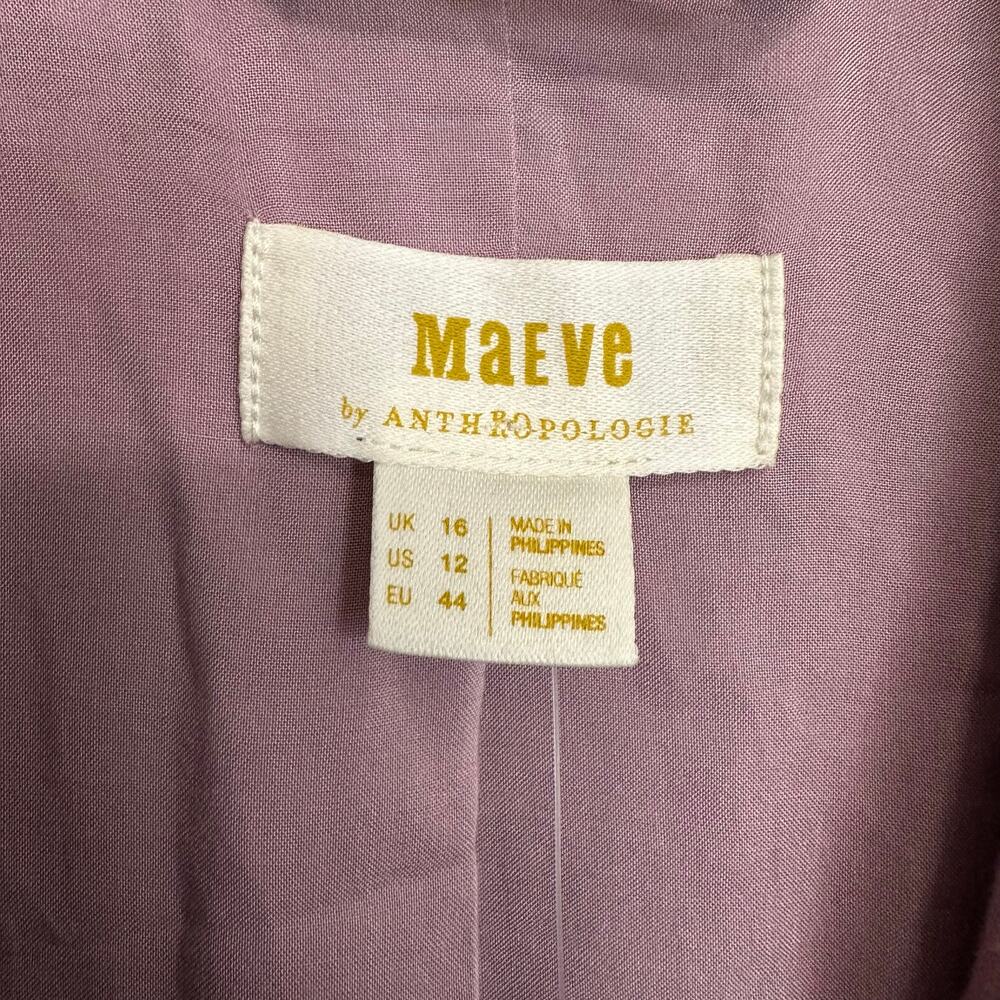 NWT Anthropologie‎ Maeve Double Breasted Linen Blazer Lilac Sz 12 Modern Career - Picture 4 of 11